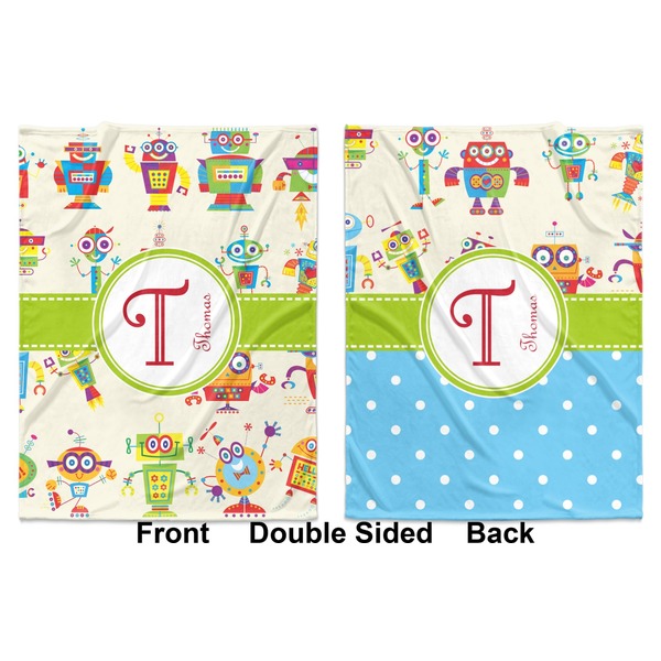Rocking Robots Baby Blanket (Double Sided - Printed Front and Back)