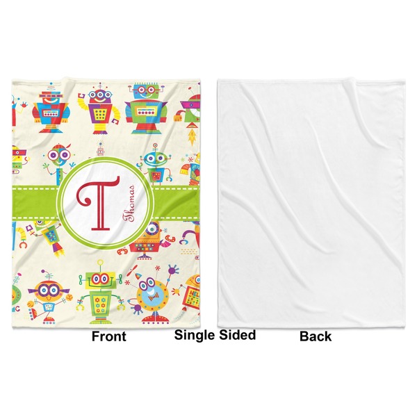 Rocking Robots Baby Blanket (Single Side - Printed Front, White Back)