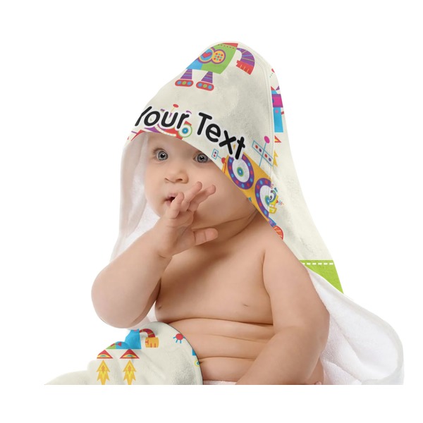 Rocking Robots Baby Hooded Towel on Child