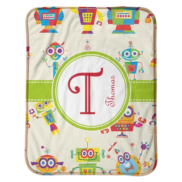 Rocking Robots Baby Sherpa Blanket - Flat