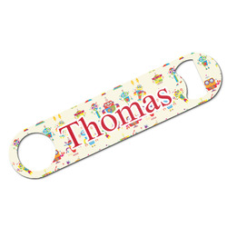 Rocking Robots Bar Bottle Opener - White w/ Name and Initial