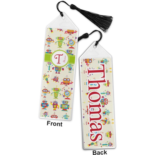 Rocking Robots Bookmark with tassel - Front and Back