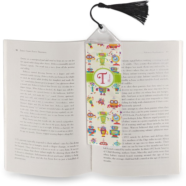 Rocking Robots Bookmark with tassel - In book