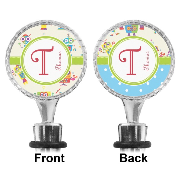 Rocking Robots Bottle Stopper - Front and Back