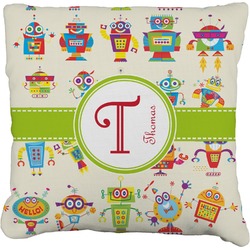 Rocking Robots Faux-Linen Throw Pillow 16" (Personalized)