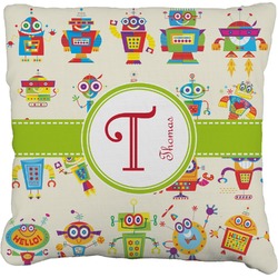 Rocking Robots Faux-Linen Throw Pillow 18" (Personalized)