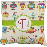 Rocking Robots Faux-Linen Throw Pillow 20" (Personalized)