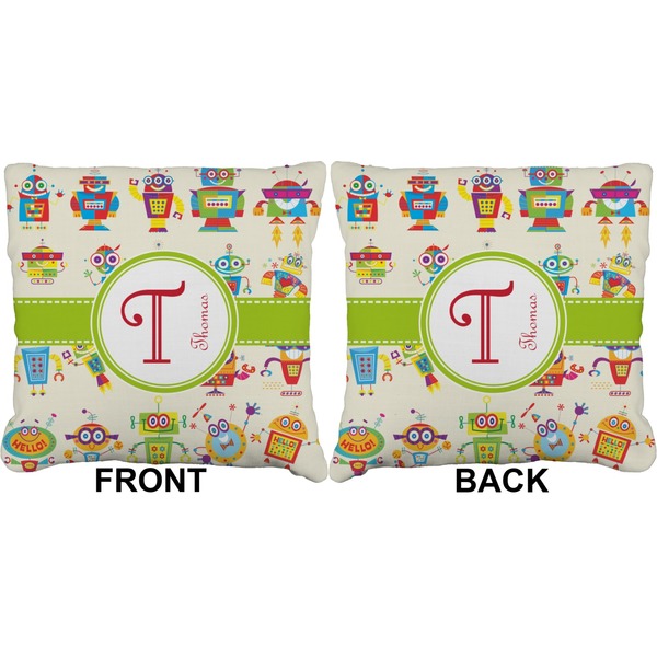 Rocking Robots Burlap Pillow Approval