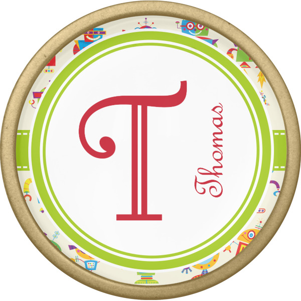 Rocking Robots Cabinet Knob - Gold - Front