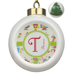Rocking Robots Ceramic Ball Ornament - Christmas Tree (Personalized)