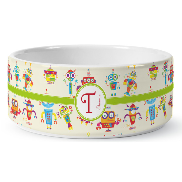 Rocking Robots Ceramic Dog Bowl - Medium - Front