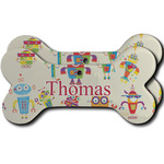 Rocking Robots Ceramic Dog Ornament - Front & Back w/ Name and Initial