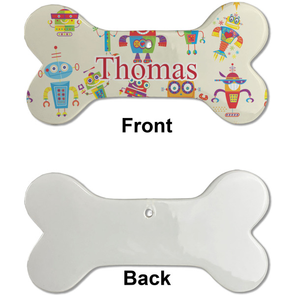 Rocking Robots Ceramic Flat Ornament - Bone Front & Back Single Print (APPROVAL)