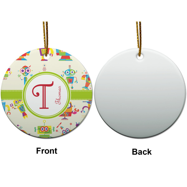 Rocking Robots Ceramic Flat Ornament - Circle Front & Back (APPROVAL)