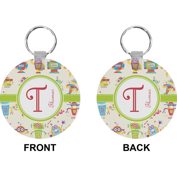 Rocking Robots Circle Keychain (Front + Back)