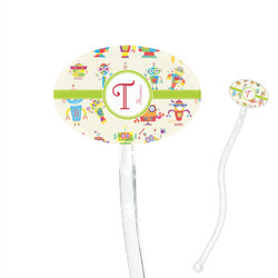 Rocking Robots 7" Oval Plastic Stir Sticks - Clear (Personalized)