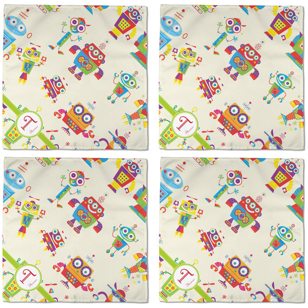 Rocking Robots Cloth Napkins - Personalized Dinner (APPROVAL) Set of 4