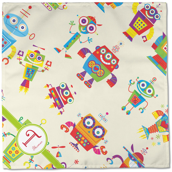 Rocking Robots Cloth Napkins - Personalized Dinner (Full Open)