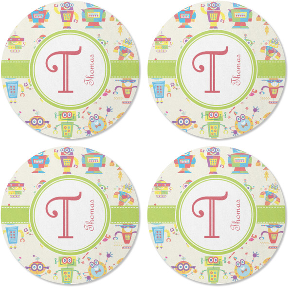 Rocking Robots Coaster Round Rubber Back - Apvl
