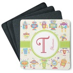 Rocking Robots Square Rubber Backed Coasters - Set of 4 (Personalized)