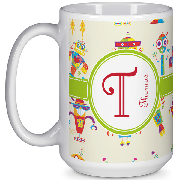 Custom Rocking Robots 15 Oz Coffee Mug - White (Personalized)