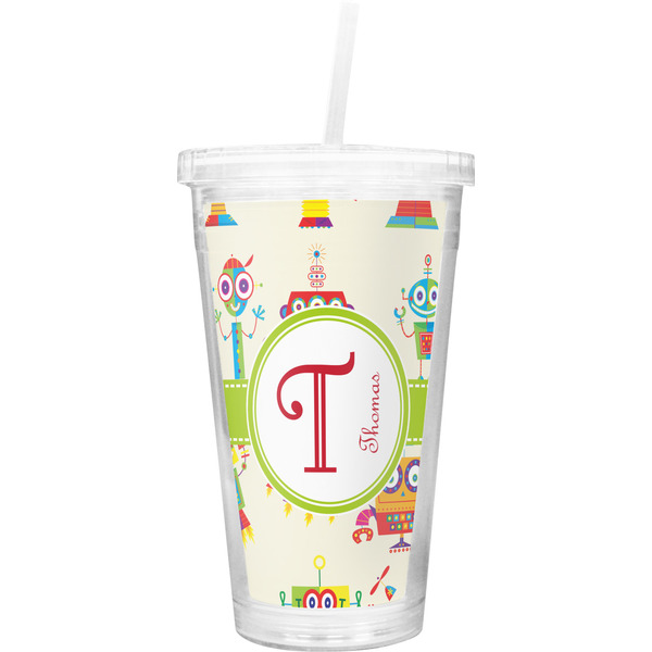 Custom Rocking Robots Double Wall Tumbler with Straw (Personalized)