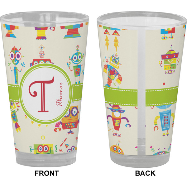 Rocking Robots Pint Glass - Full Color - Front & Back Views