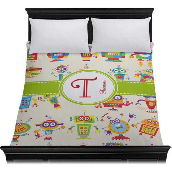 Rocking Robots Duvet Cover - Queen - On Bed - No Prop