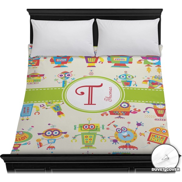 Custom Rocking Robots Duvet Cover - Full / Queen (Personalized)