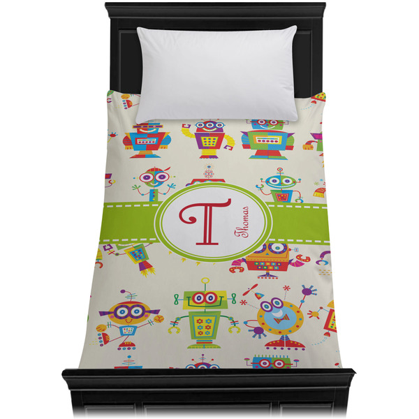 Rocking Robots Duvet Cover - Twin - On Bed - No Prop