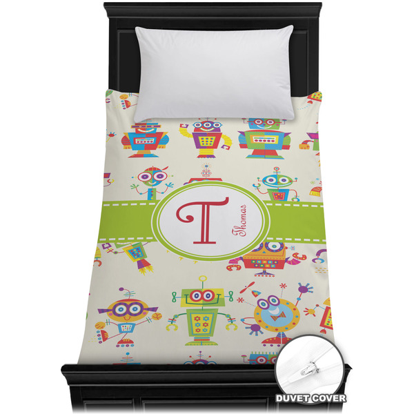 Custom Rocking Robots Duvet Cover - Twin XL (Personalized)