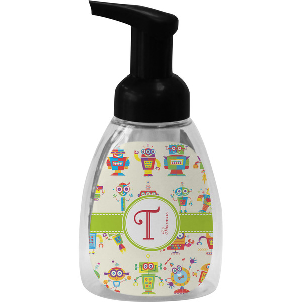 Custom Rocking Robots Foam Soap Bottle - Black (Personalized)