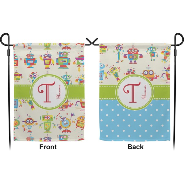 Rocking Robots Garden Flag - Double Sided Front and Back