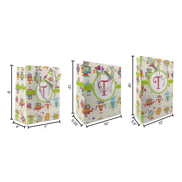 Rocking Robots Gift Bags - All Sizes - Dimensions