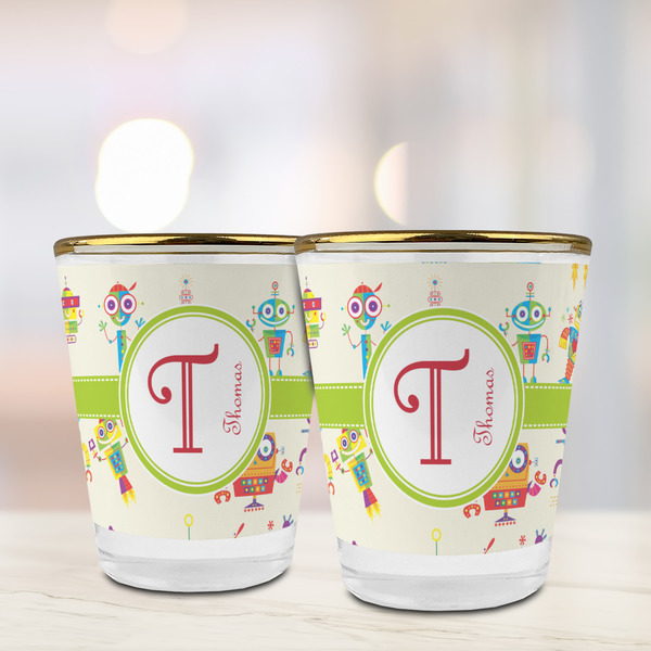 Rocking Robots Glass Shot Glass - with gold rim - LIFESTYLE