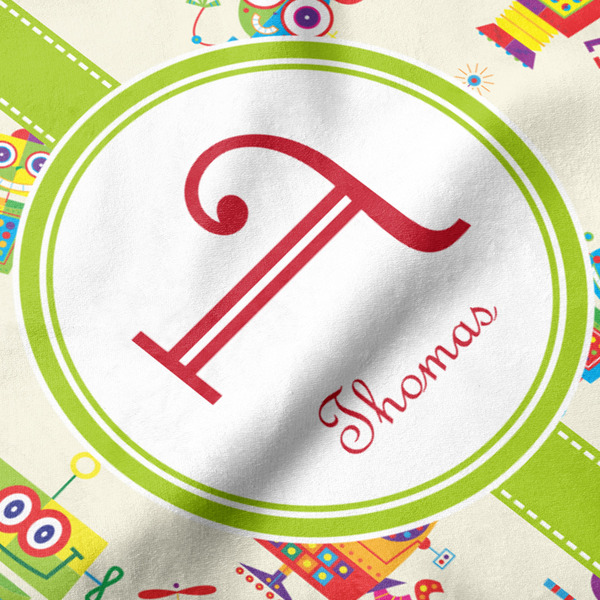 Rocking Robots Hooded Baby Towel- Detail Close Up