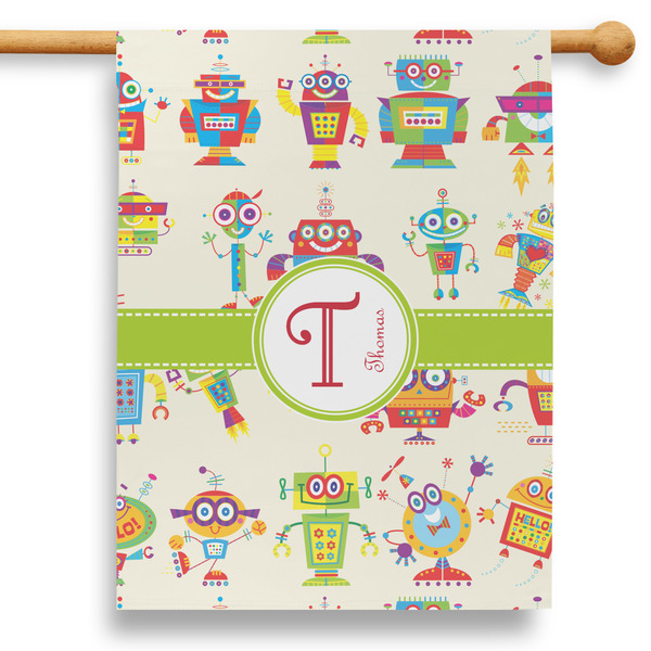 Custom Rocking Robots 28" House Flag (Personalized)