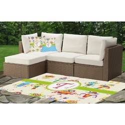 Rocking Robots Indoor / Outdoor Rug - Custom Size w/ Name and Initial