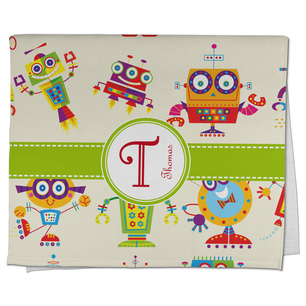 Custom Rocking Robots Kitchen Towel - Poly Cotton w/ Name and Initial