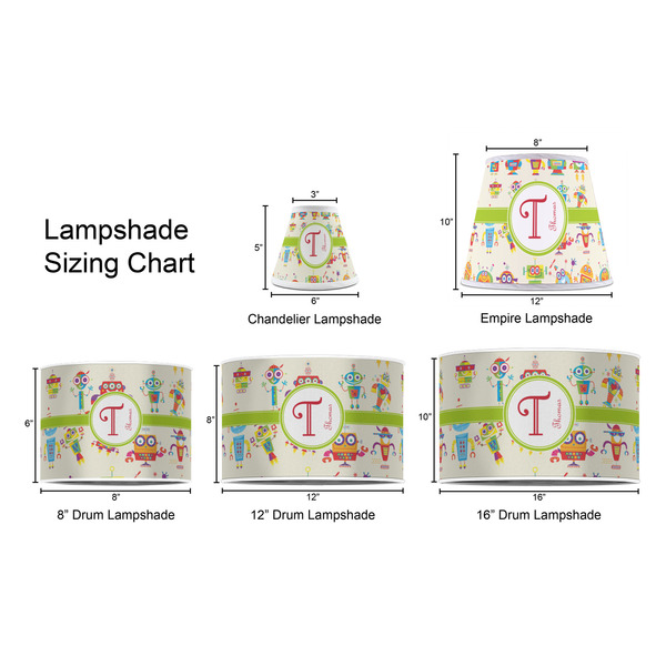 Rocking Robots Lampshade Sizing Chart