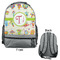 Rocking Robots Large Backpack - Gray - Front & Back View