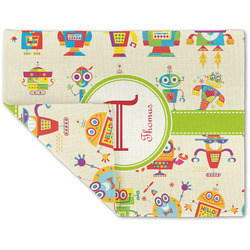 Rocking Robots Double-Sided Linen Placemat - Single w/ Name and Initial