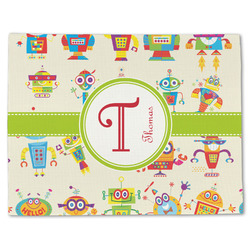 Rocking Robots Single-Sided Linen Placemat - Single w/ Name and Initial