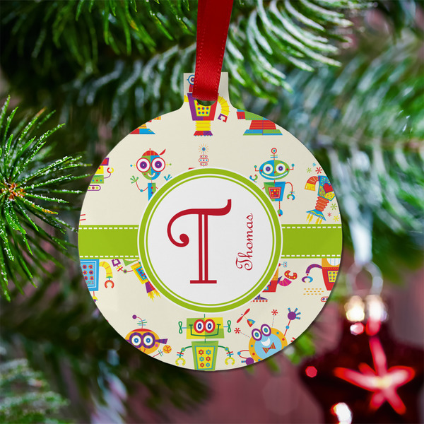 Rocking Robots Metal Ball Ornament - Lifestyle