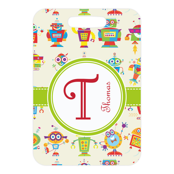 Rocking Robots Metal Luggage Tag - Front Without Strap