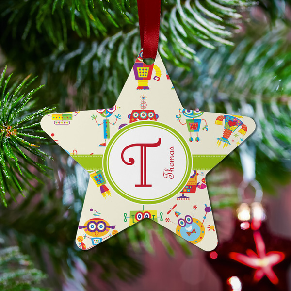 Rocking Robots Metal Star Ornament - Lifestyle