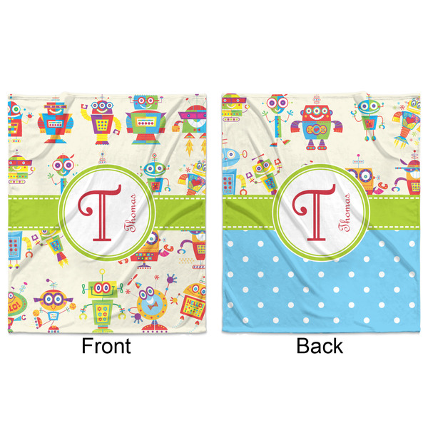 Rocking Robots Minky Blanket - 50"x60" - Double Sided - Front & Back