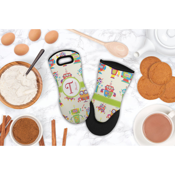 Rocking Robots Neoprene Oven Mitt - Lifestyle Image