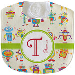Rocking Robots Velour Baby Bib w/ Name and Initial