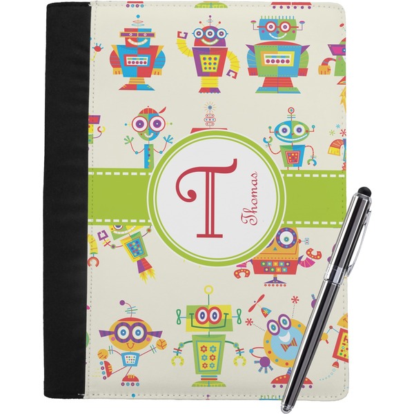 Custom Rocking Robots Notebook Padfolio - Large w/ Name and Initial